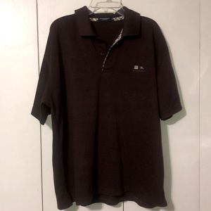Burberry Dark Brown polo, XL , cotton/polyester